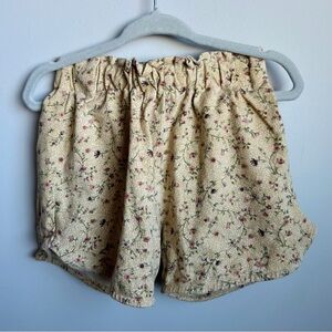 Wheat Floral Print Cream Shorts